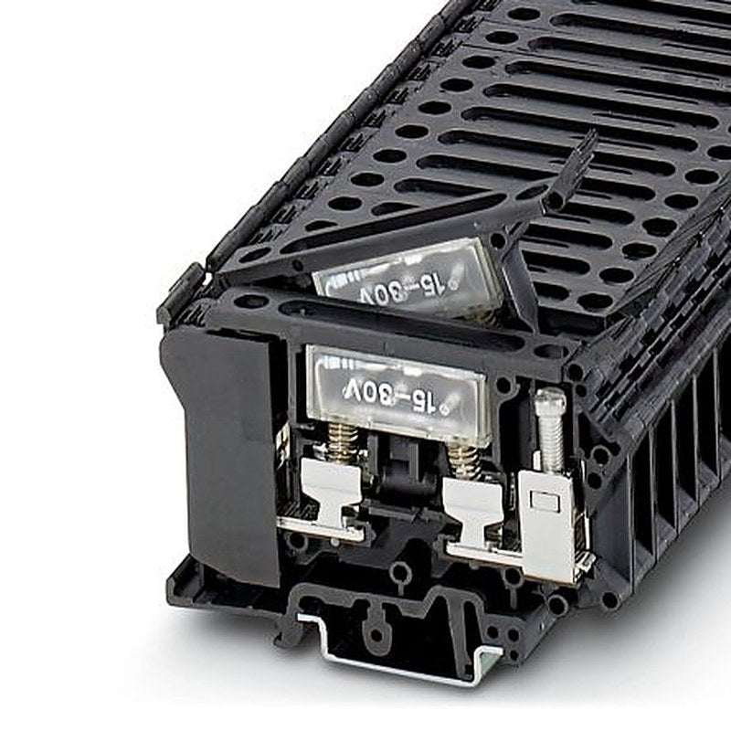 Phoenix Contact 3004265 UK6.3-HESILED 24 Series Modular Terminal Block Black, 16mm², 1-Level, Screw