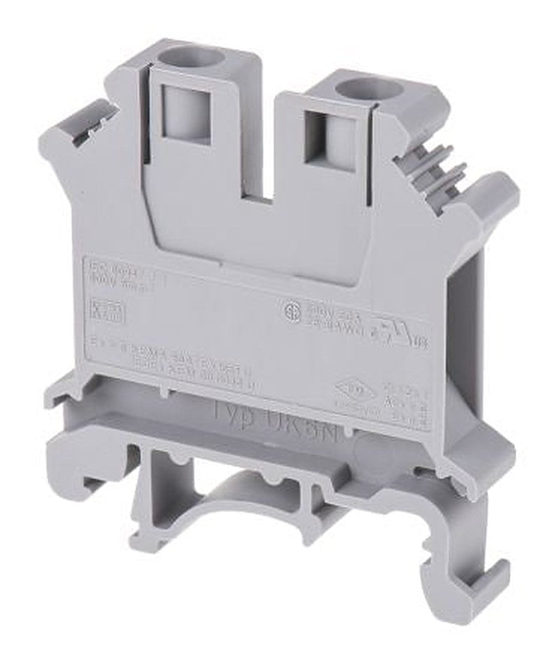 Phoenix Contact 3004524 UK 6 N Series Feed Through Terminal Block Grey, 0.2mm², 6 mm², 1-Level, Screw, ATEX