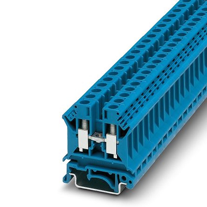 Phoenix Contact 3004977 UK 6 N BU Series Feed Through Terminal Block Blue, 0.2mm², 6 mm², 1-Level, Screw, ATEX