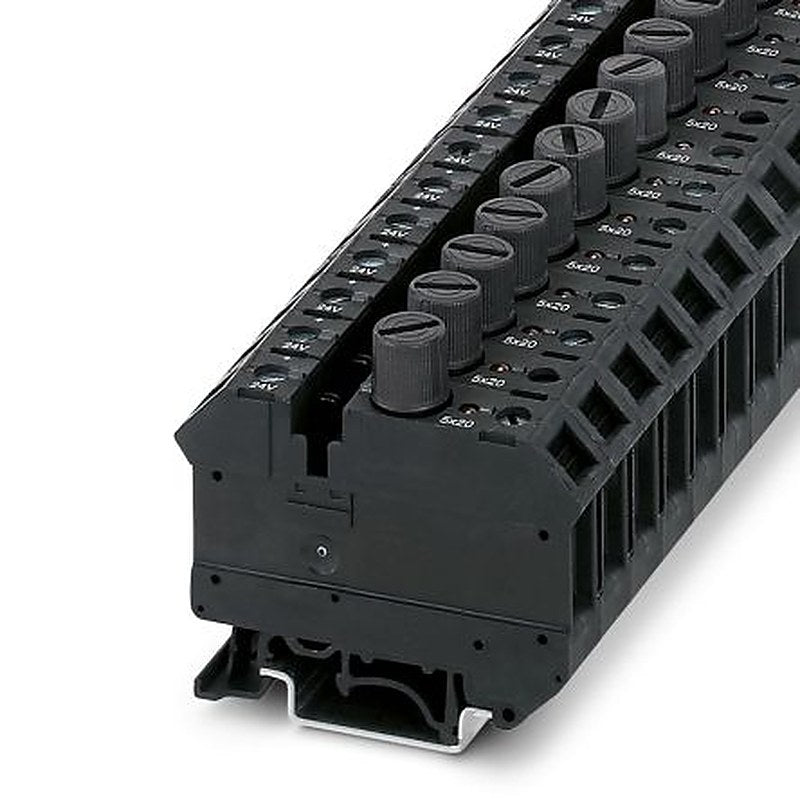 Phoenix Contact 3005138 UK 10-DREHSILED 24 (5X20) Series Fuse Modular Terminal Block Black, 0.5mm², 16 mm², 1-Level