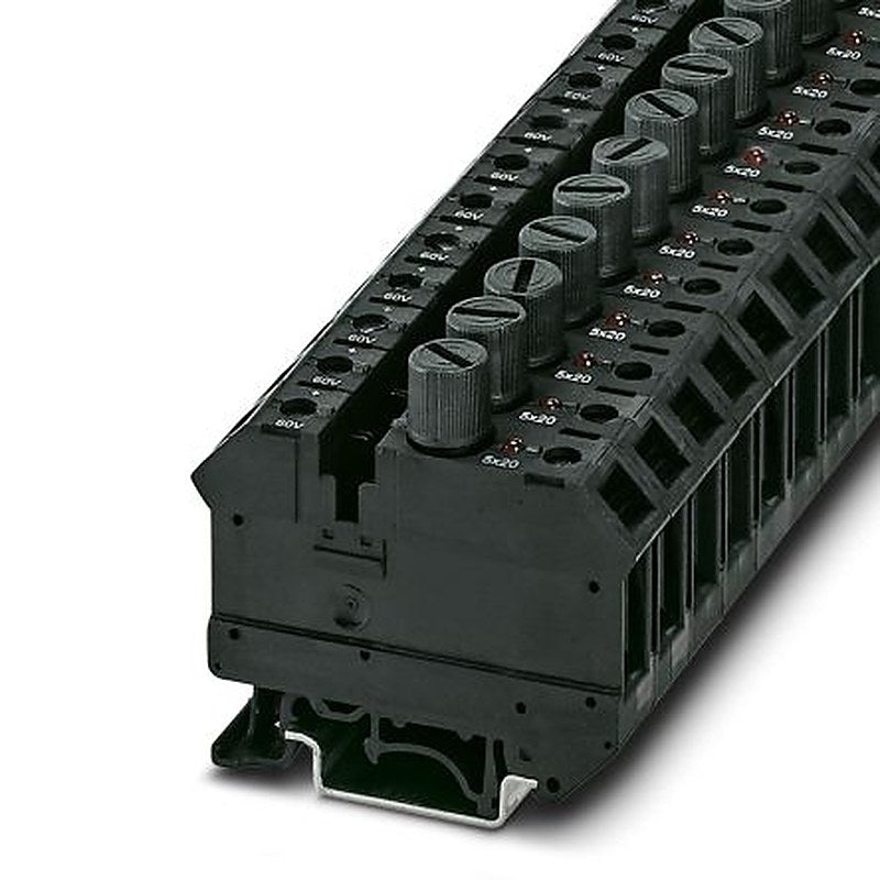 Phoenix Contact 3005154 UK 10-DREHSILED 60 (5X20) Series Fuse Modular Terminal Block Black, 0.5mm², 16 mm², 1-Level