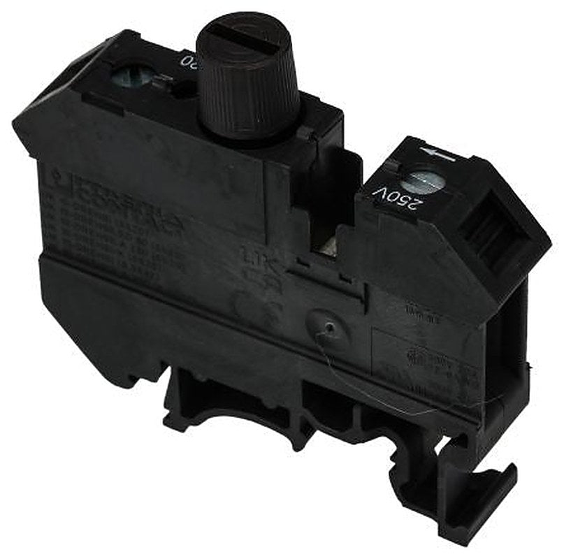 Phoenix Contact 3005170 UK 10-DREHSILA 250 (5X20) Series Fuse Modular Terminal Block Black, 1-Level Fused, Screw