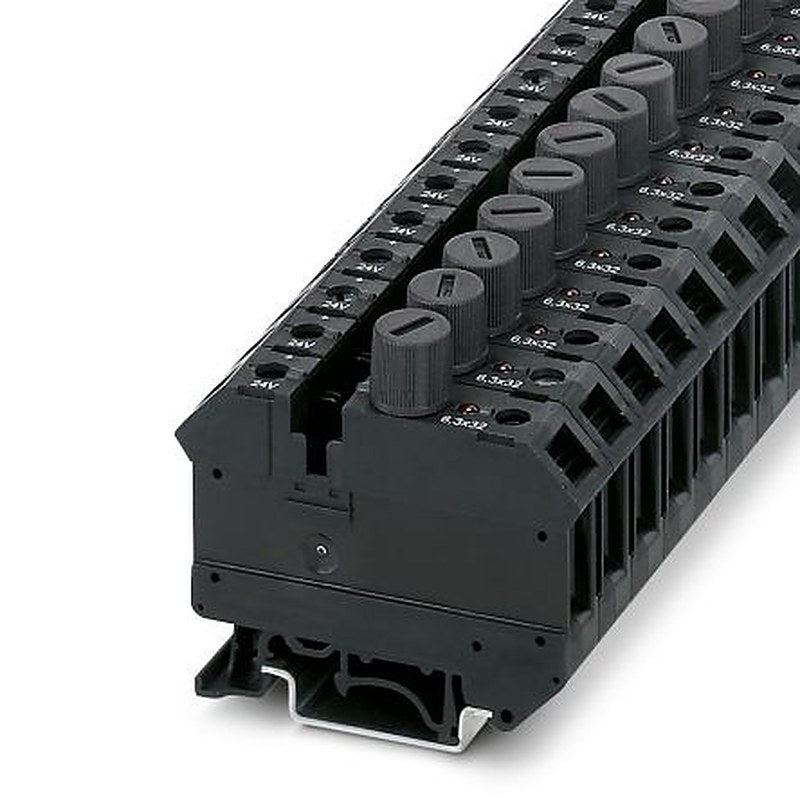 Phoenix Contact 3005646 UK 10-DREHSILED 24 (6.3X32) Series Modular Terminal Block Black, 10mm², 1-Level, Screw