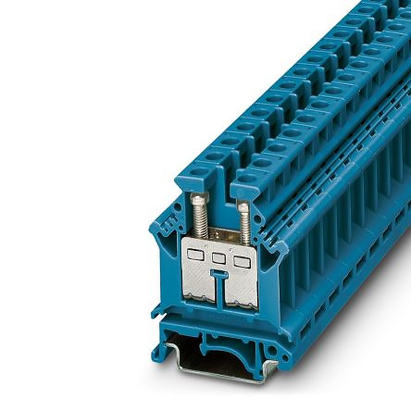 Phoenix Contact 3006098 UK 16 BU Series Feed Through Terminal Block Blue, 0.5mm², 16 mm², 1-Level, Screw
