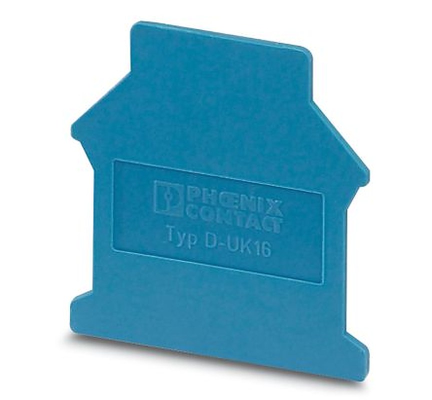 Phoenix Contact D-UK16 BU Series End Cover for Use with DIN Rail Terminal Blocks