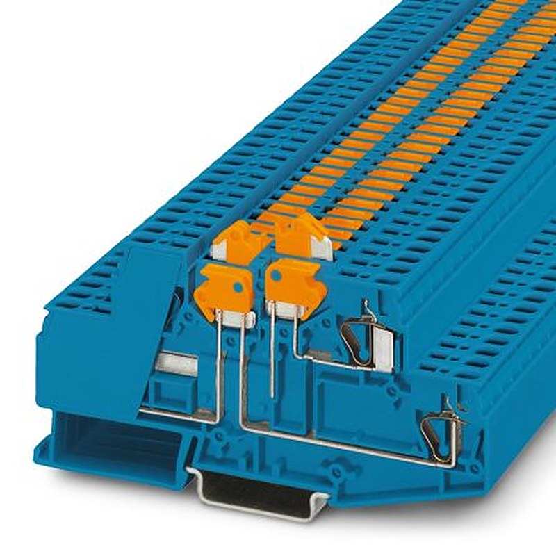 Phoenix Contact 3006784 ZDMTK 2.5 BU Series Knife Disconnect Terminal Block Blue, 1.5mm², 2-Level, Spring Cage