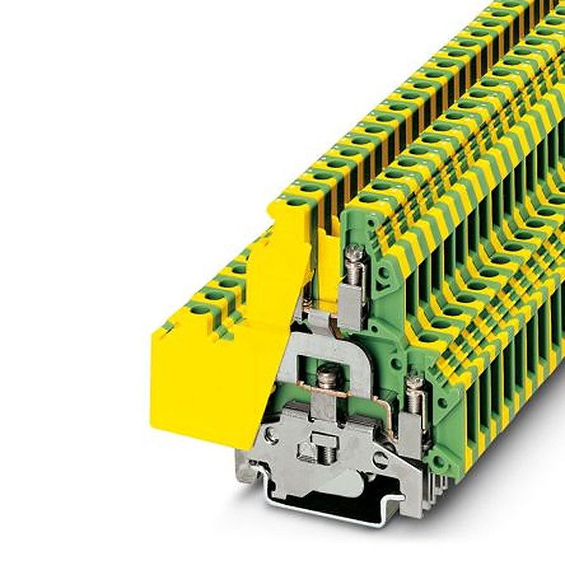 Phoenix Contact 3007123 UKKB 5-PE Series Earth Terminal Block Green, Yellow, 0.2mm², 4 mm², 2-Level, Screw
