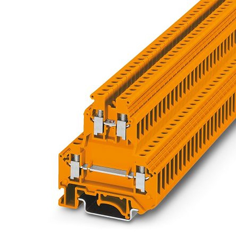 Phoenix Contact 3007314 UKK 5 OG Series Feed Through Terminal Block Orange, 4mm², 2-Level, Screw