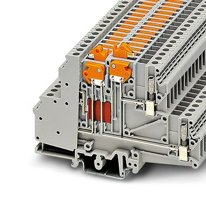 Phoenix Contact 3024478 UDMTKB 5-P/P Series Knife Disconnect Terminal Block Grey, 0.2mm², 4 mm², 2-Level, Screw