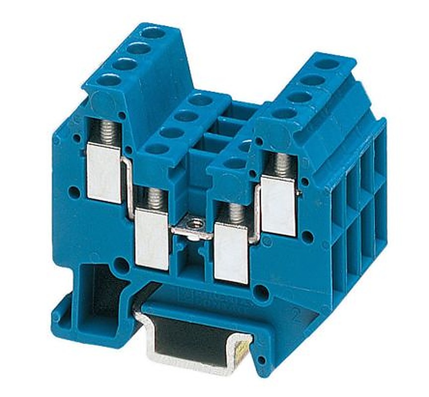 Phoenix Contact 3025150 MT 1.5-QUATTRO BU Series Terminal Block Blue, 1.5mm², 1-Level, Screw