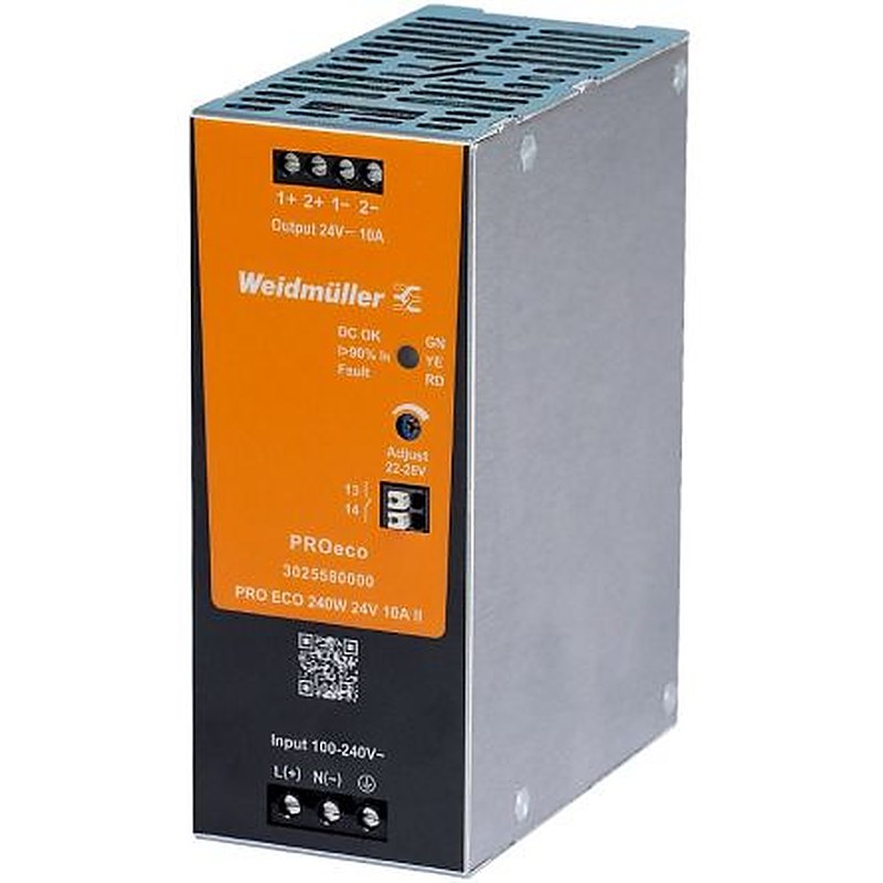 Weidmüller Power Supply, 3025580000 2 Output 28V, 10A, 240 W, Input 85V ac to 264V ac