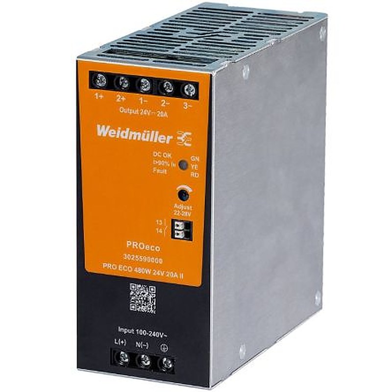 Weidmüller Power Supply, 3025590000 28V, 20A, 510.6 VA, Input 85V ac to 264V ac