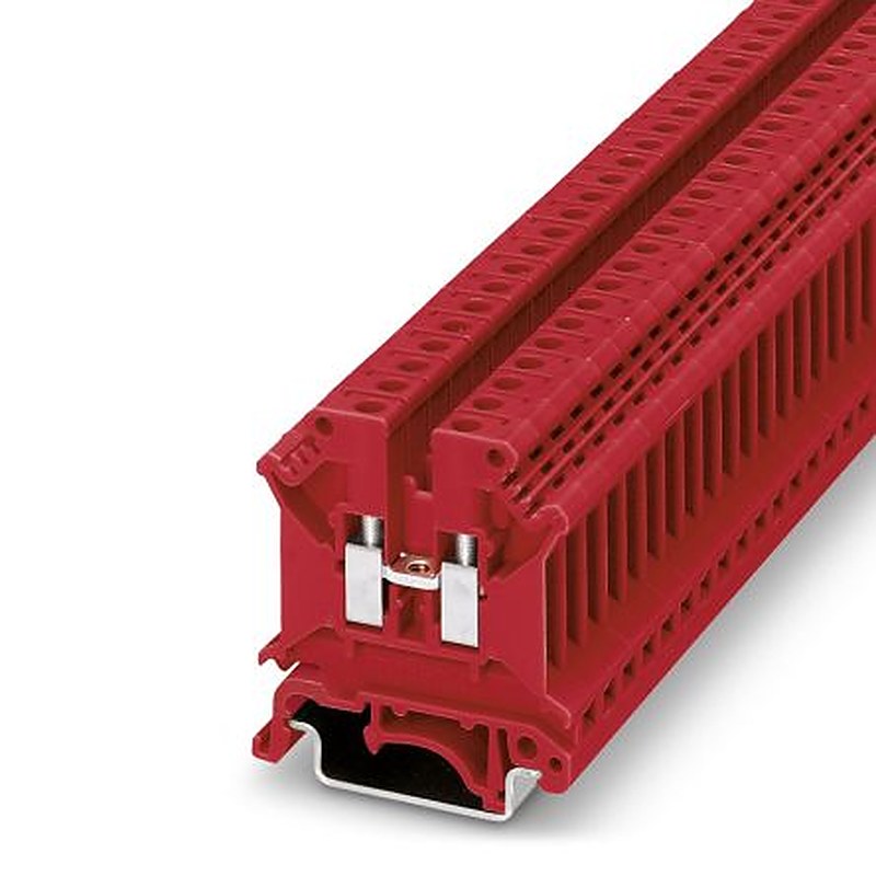 Phoenix Contact 3026696 UK 5 N RD Series Feed Through Terminal Block Red, 0.2mm², 6 mm², 1-Level, Screw, IECEx KEM