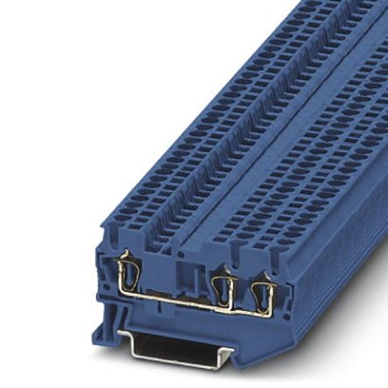 Phoenix Contact 3031131 ST 1.5-TWIN BU Series Feed Through Terminal Block Blue, 1-Level, Spring Cage