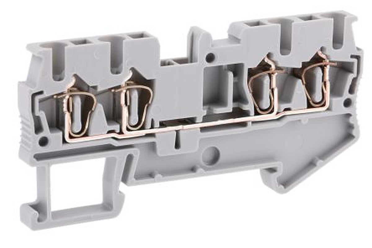 Phoenix Contact 3031306 ST 2.5-QUATTRO Series Feed Through Terminal Block Grey, 2.5mm², 1-Level, Spring Cage