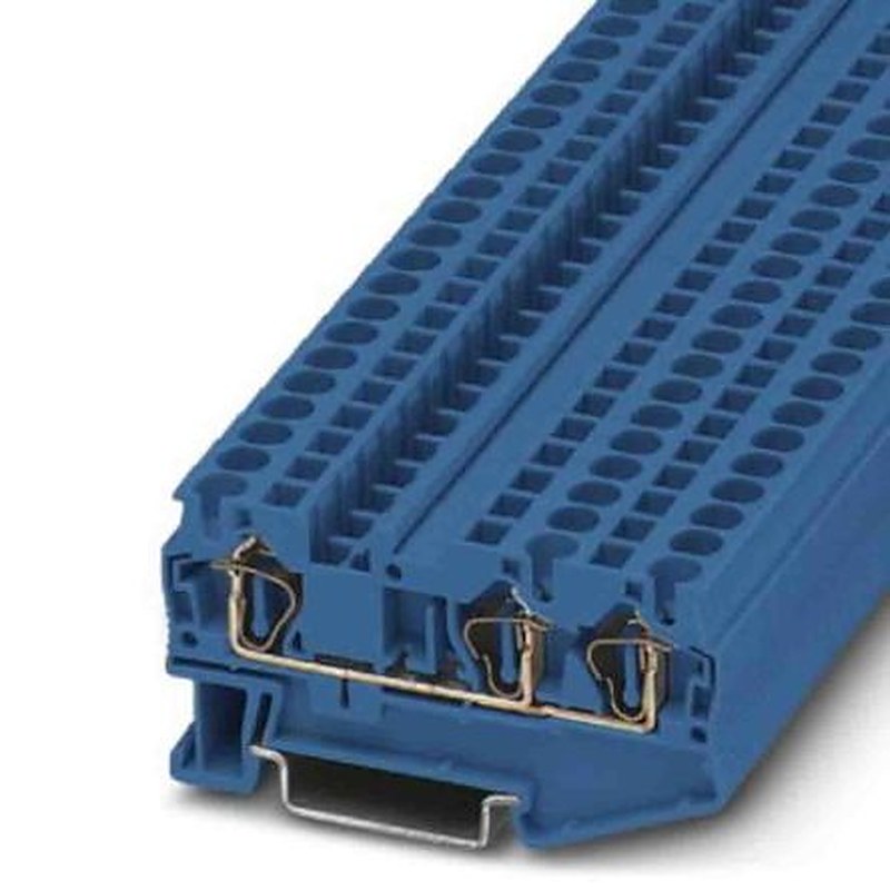 Phoenix Contact 3031403 ST4 Series Feed Through Terminal Block Blue, 0.08mm², 6 mm², Spring Cage, IECEx, ATEX