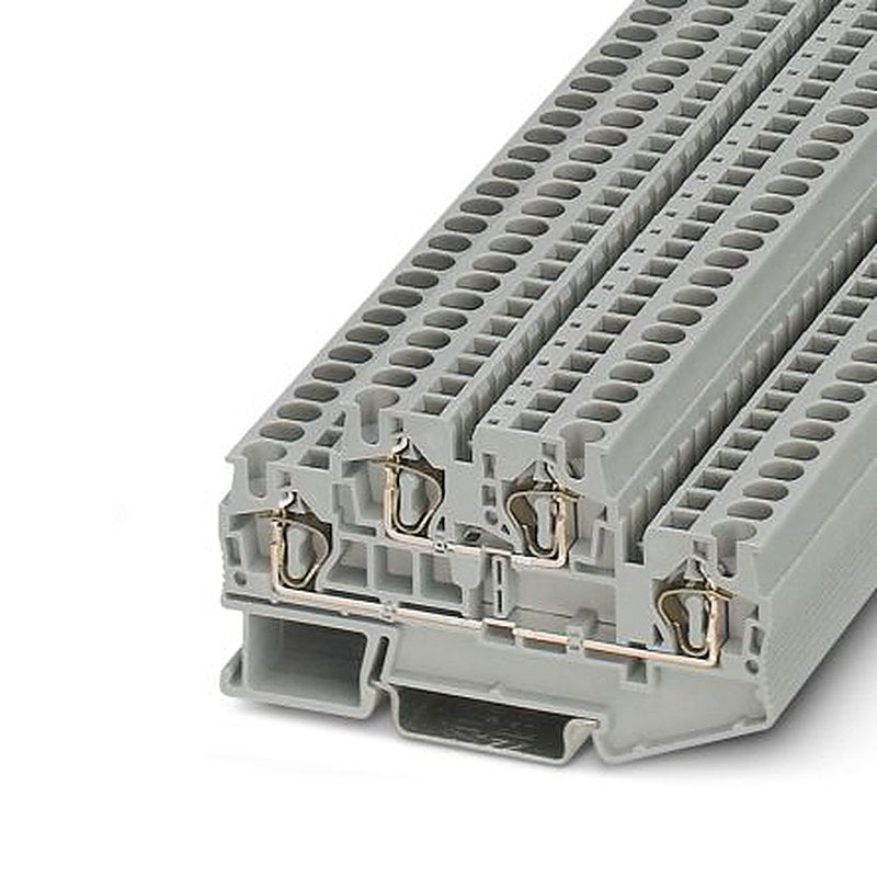 Phoenix Contact 3031429 STTB 4 Series Double Level Terminal Block Grey, 0.08mm², 6 mm², 2-Level, Spring Cage