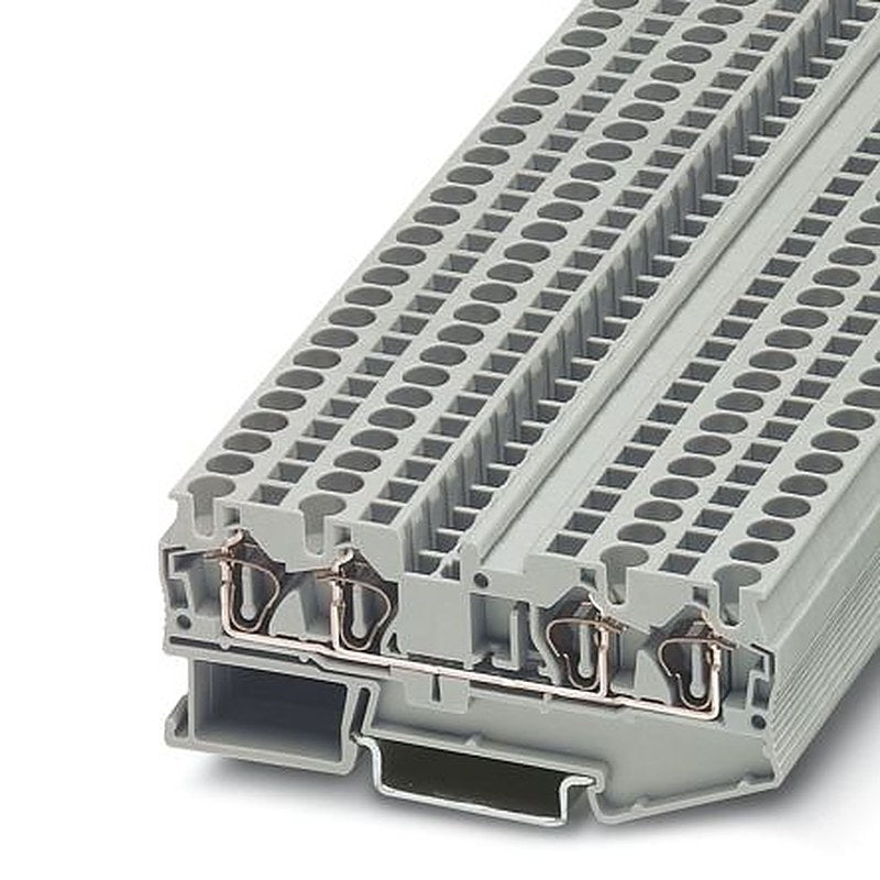 Phoenix Contact 3031445 ST 4-QUATTRO Series Feed Through Terminal Block Grey, 4mm², 1-Level, Spring Cage, IECEx/ATEX