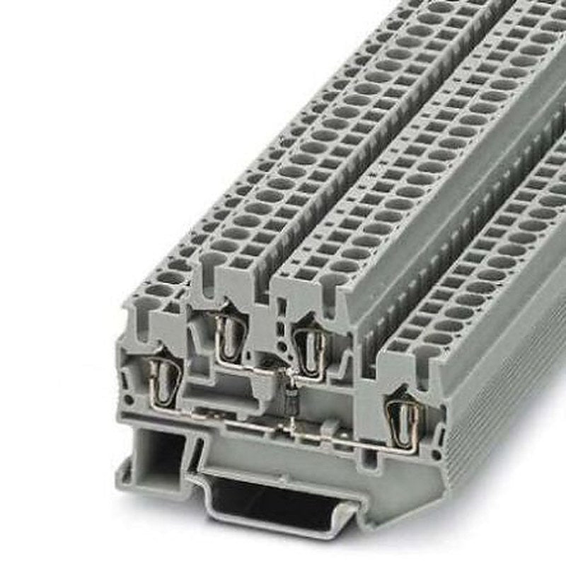 Phoenix Contact 3031563 STTB Series DIN Rail Terminal Block Grey, 0.08mm², 4 mm², 2-Level, Spring Clamp
