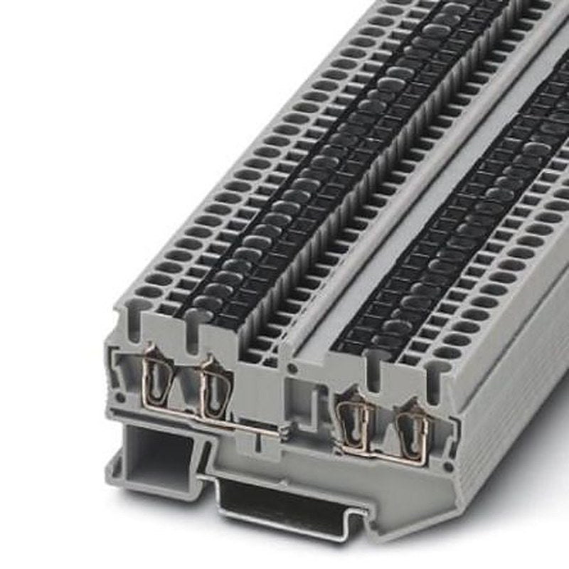 Phoenix Contact 3031636 ST 2.5-QUATTRO-U Series DIN Rail Terminal Block Grey, 0.08mm², 4 mm², 1-Level, Spring Cage