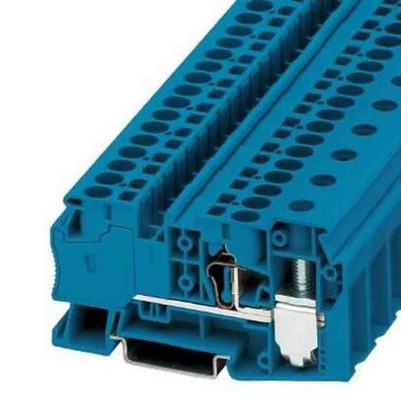 Phoenix Contact 3033210 STU Series DIN Rail Terminal Block Blue, 10mm², 1-Level, Spring Cage