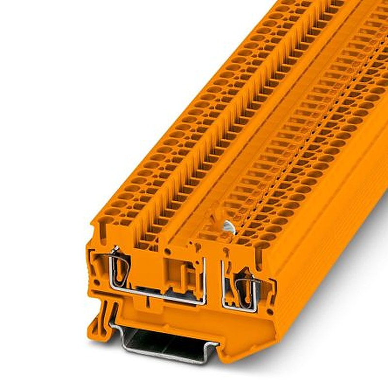Phoenix Contact 3035014 Knife Disconnect Terminal Block Orange, 0.08mm², 4 mm², 1-Level, Spring Cage