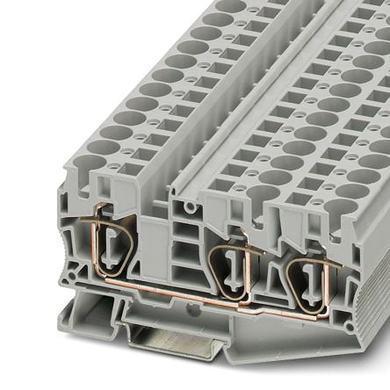 Phoenix Contact 3035288 ST 10-TWIN Series DIN Rail Terminal Block Grey, 0.2mm², 16 mm², 1-Level, Spring Cage
