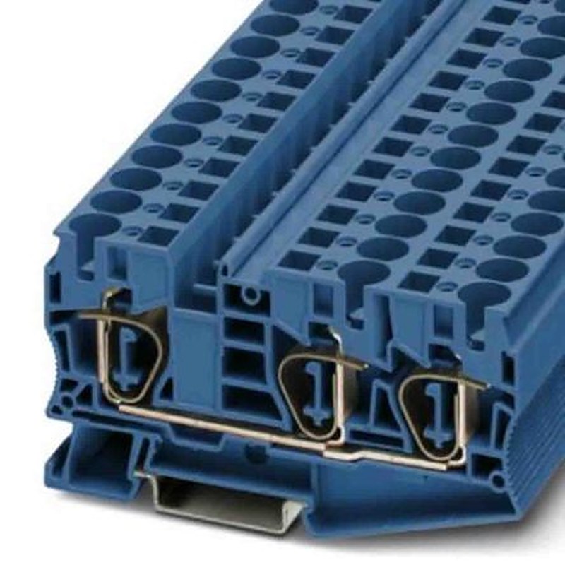 Phoenix Contact 3035292 ST 10 Series Feed Through Terminal Block Blue, 0.2mm², 16 mm², 1-Level, Spring Clamp