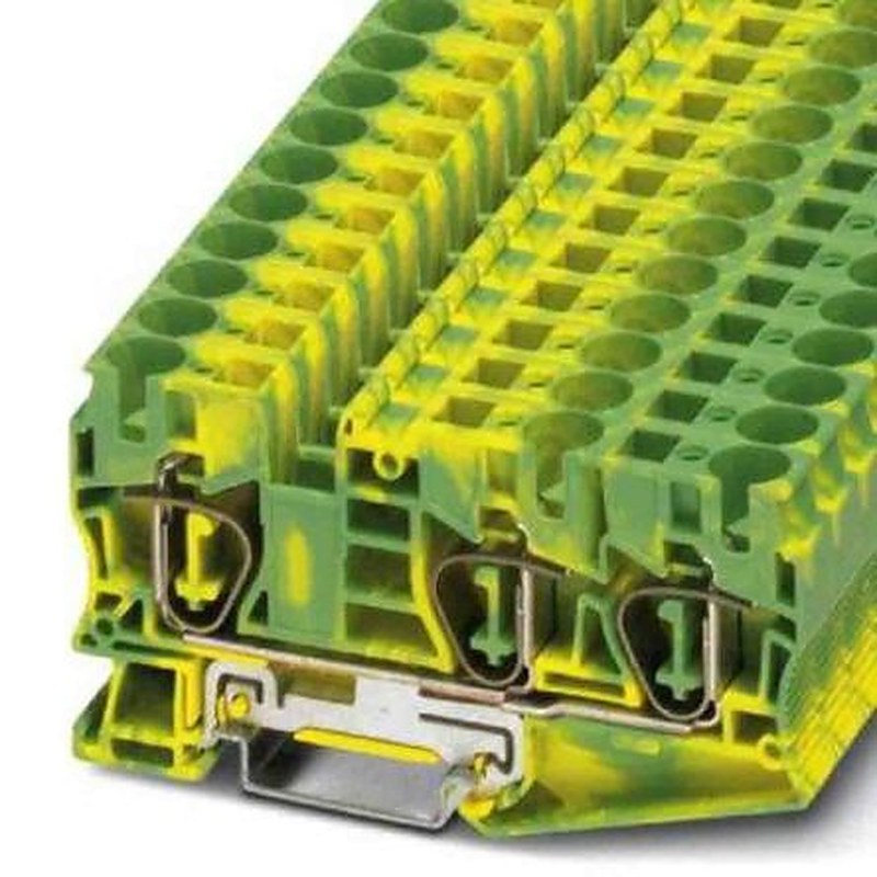 Phoenix Contact ST Series Earth Terminal Block, 3-Way, 24AWG, 6 AWG Wire Spring Cage