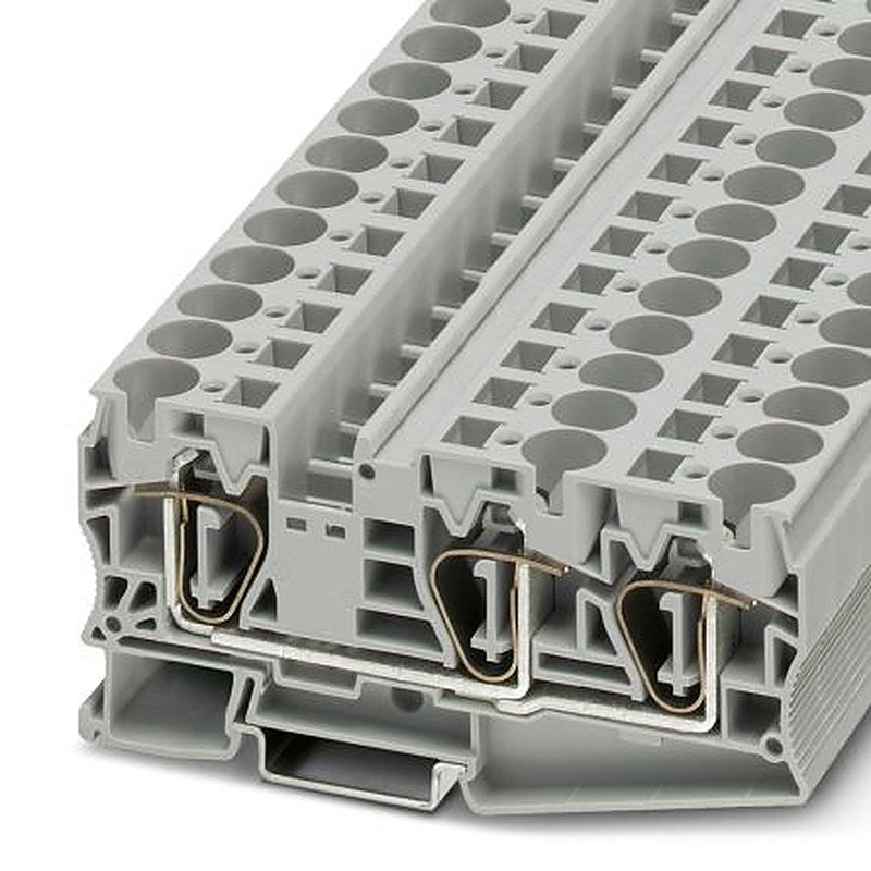 Phoenix Contact 3035328 ST 16-TWIN Series Feed Through Terminal Block Grey, 25mm², 1-Level, Spring Cage