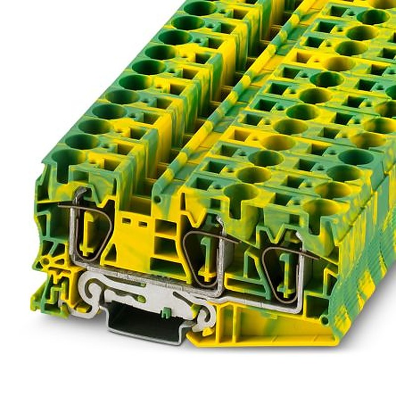 Phoenix Contact ST Series Earth Block, 3-Way, 24AWG, 4 AWG Wire, 76A Spring Cage