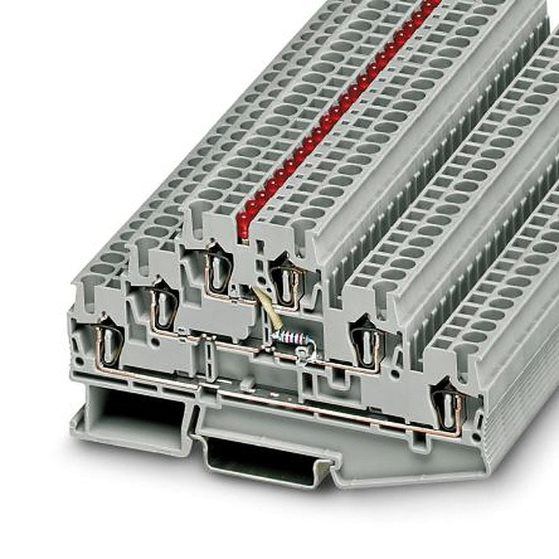 Phoenix Contact 3035580 ST 2.5-3L-LA 24RD/O-M Series Multi Level Terminal Block Grey, 2.5mm², 3-Level, Spring Cage