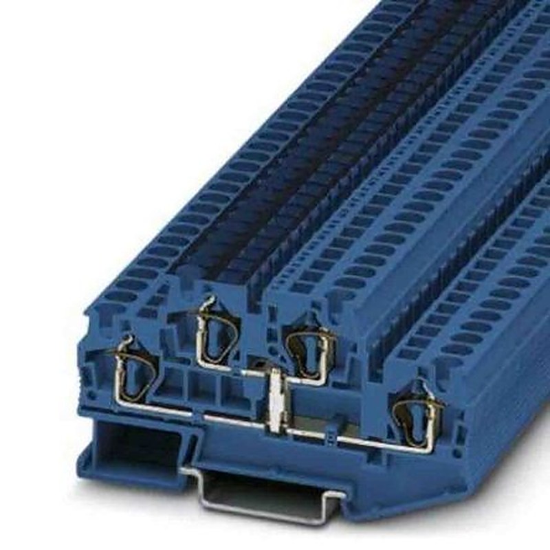 Phoenix Contact 3035593 STTB Series Double Level Terminal Block Blue, 0.08mm², 6 mm², 2-Level, Spring Cage, ATEX, IECEx