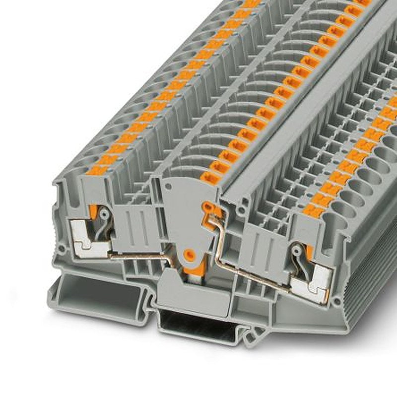Phoenix Contact 3035696 PTME 6 HV Series Test Disconnect Terminal Block Grey, 0.5mm², 10 mm², 1-Level, Push-in