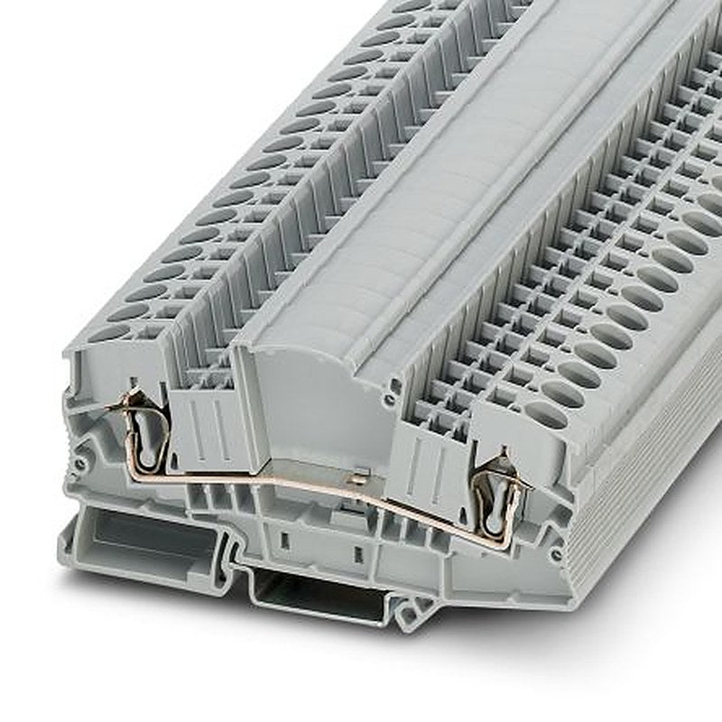 Phoenix Contact 3035713 STMED 6 Series Feed Through Terminal Block Grey, 10mm², 1-Level, Spring Cage