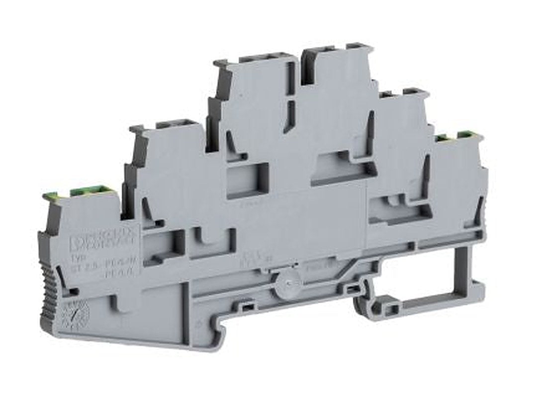 Phoenix Contact 3036097 ST 2.5-PE/L/L Series Multi Level Terminal Block Grey, 0.08mm², 4 mm², 3-Level, Spring Cage