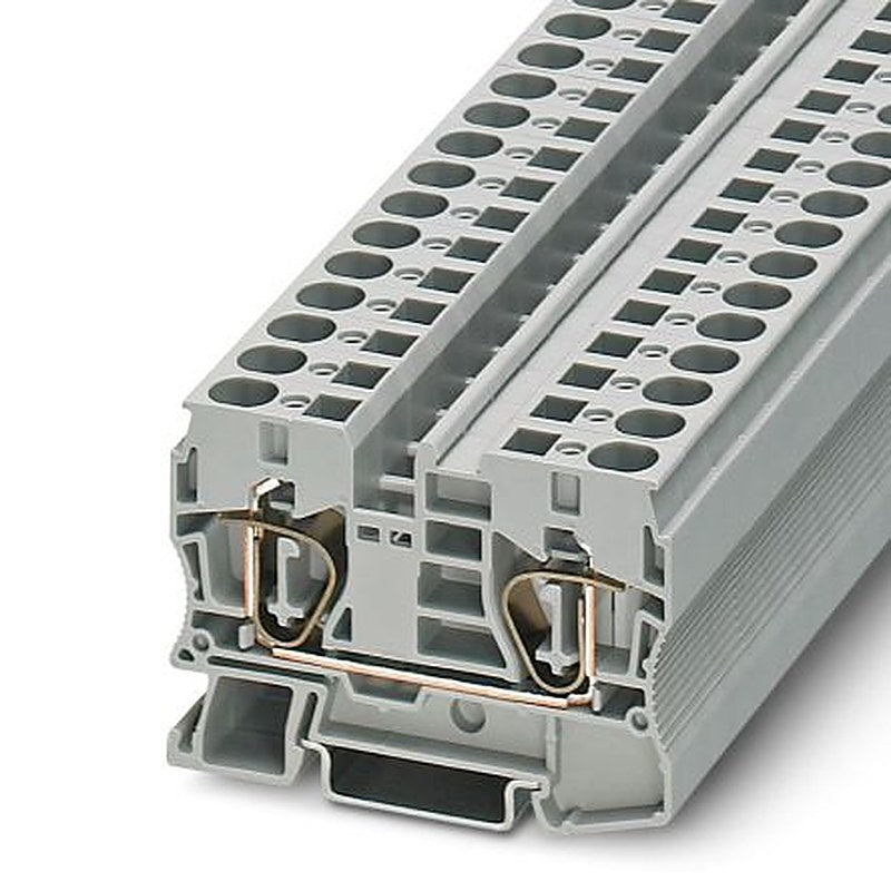 Phoenix Contact 3036110 ST 10 Series Feed Through Terminal Block Grey, 1.5mm², 16 mm², 2-Level, Spring Cage, IECEx/ATEX