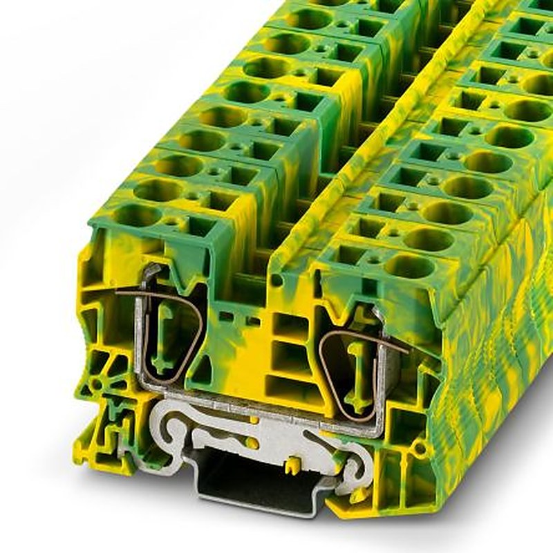 Phoenix Contact 3036165 ST 16-PE Series Earth Terminal Block Yellow, Green, 1.5mm², 25 mm², 1-Level, Spring Cage, ATEX,