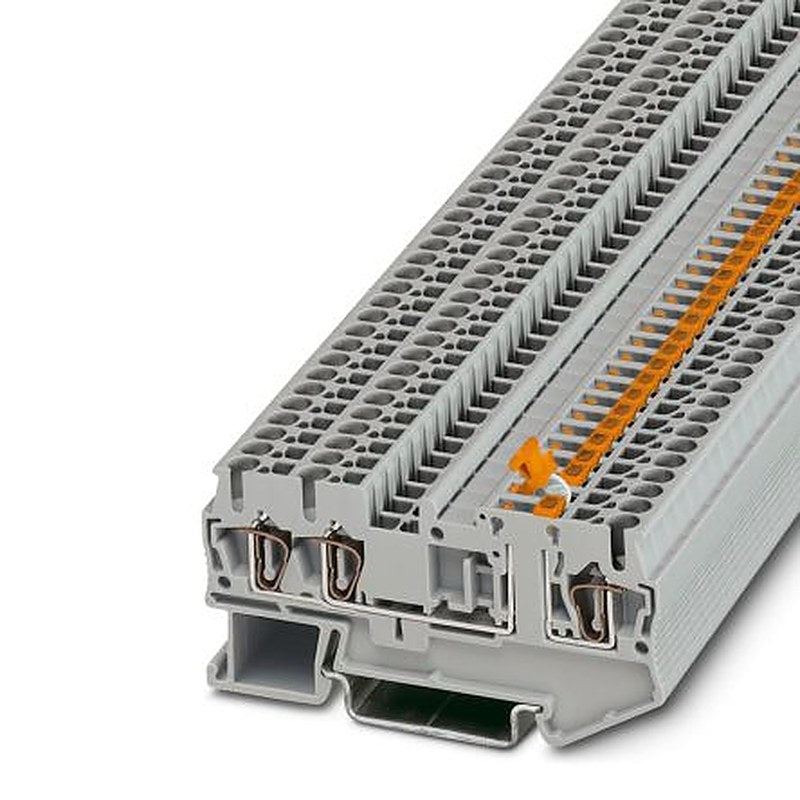 Phoenix Contact 3036356 ST 2.5-TWIN-MT Series DIN Rail Terminal Block Grey, 0.08mm², 4 mm², 1-Level, Spring Cage