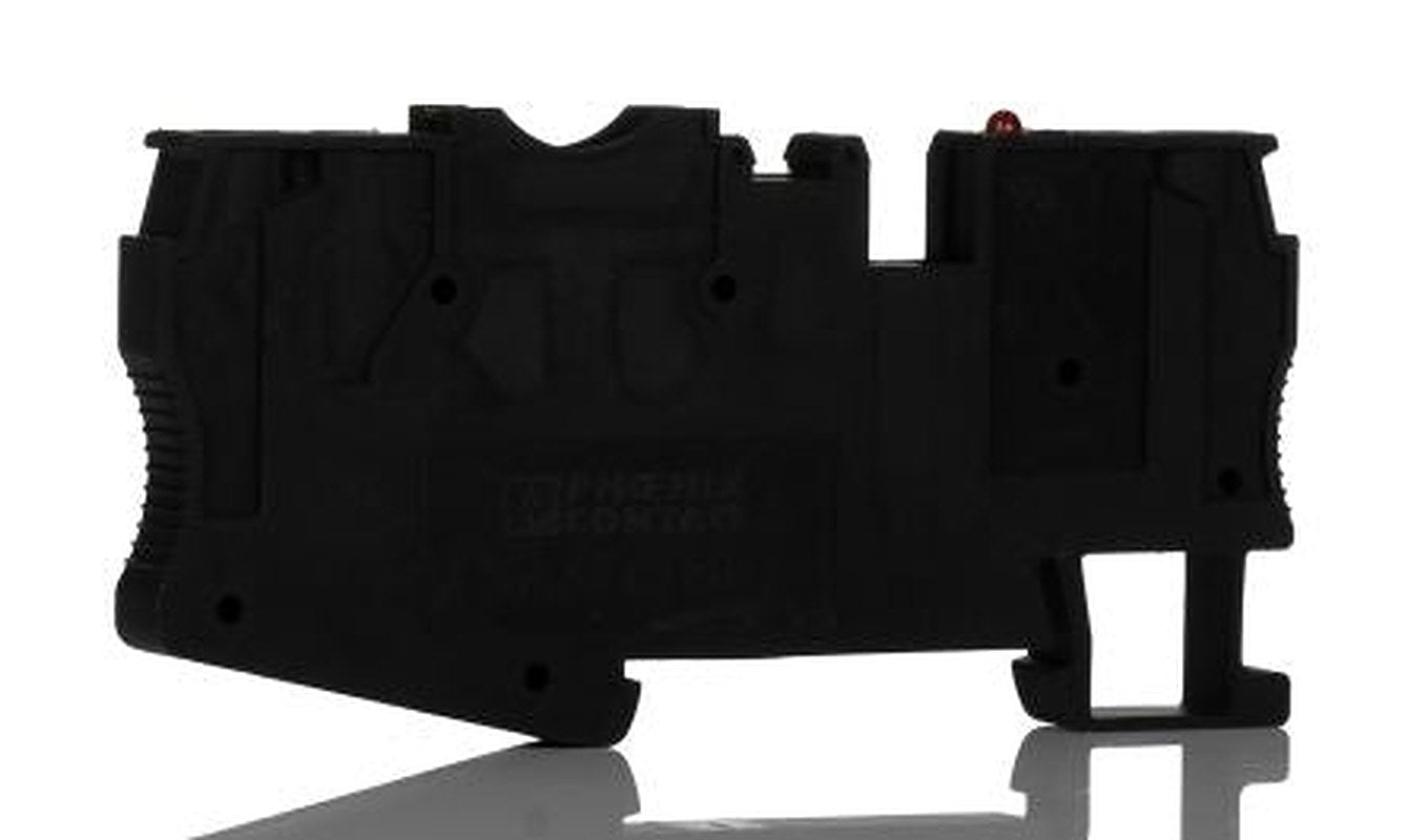 Phoenix Contact 3036495 ST Series Fused DIN Rail Terminal Black, 4mm², 1-Level Fused, Spring Cage