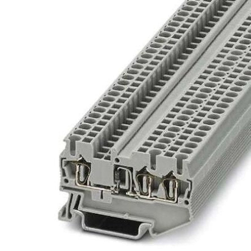 Phoenix Contact 3036521 ST Series DIN Rail Terminal Block Grey, 0.08mm², 4 mm², 1-Level, Spring Cage