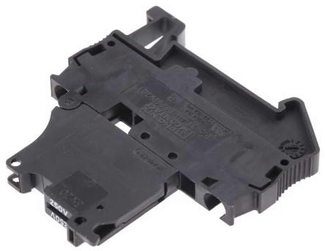 Phoenix Contact 3036563 ST 4-HESILA 250 (5X20) Series Fused DIN Rail Terminal Black, 1-Level Fused, Spring Cage