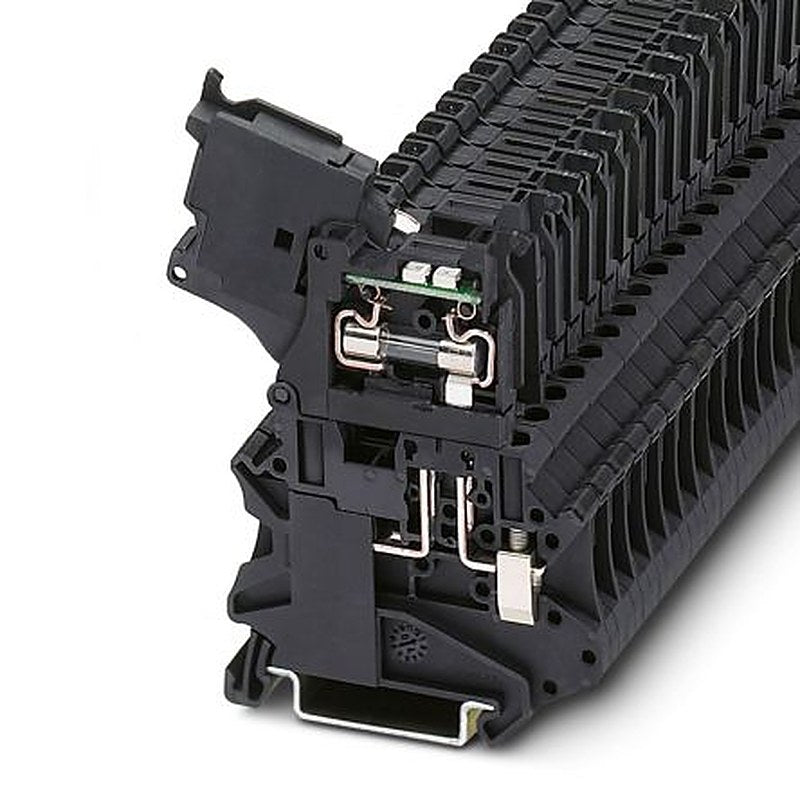 Phoenix Contact 3036826 UT 4 - HESILED Series Fuse Modular Terminal Block Black, 4mm², 1-Level Fused, Screw