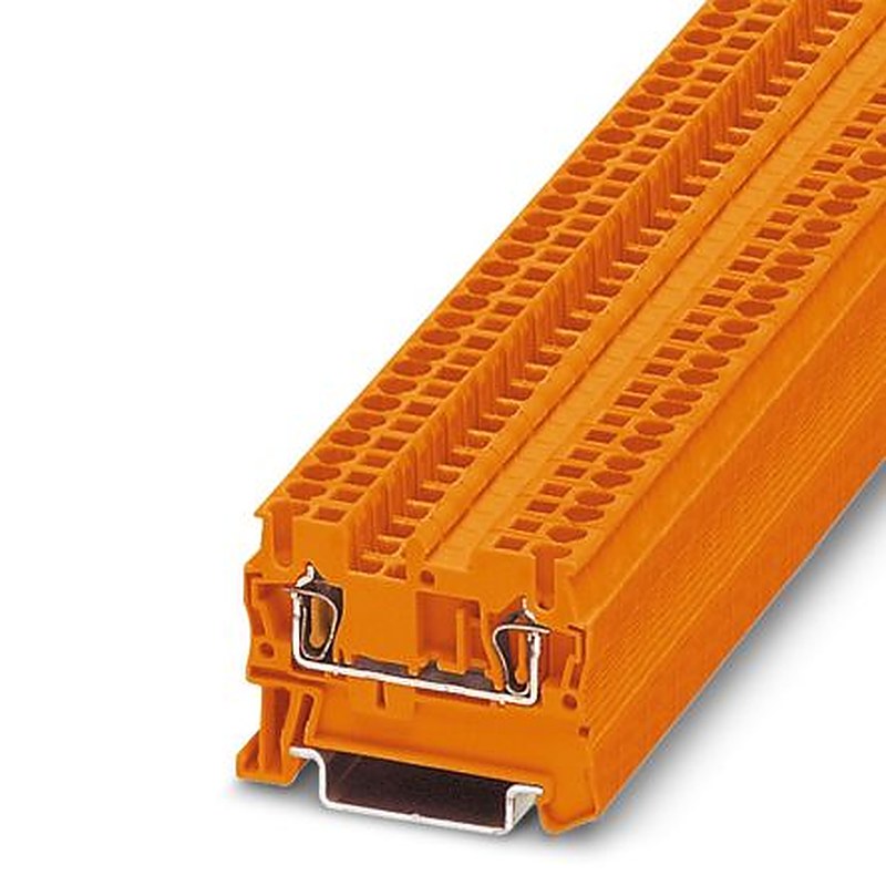 Phoenix Contact 3037070 ST 2.5 OG Series DIN Rail Terminal Block Orange, 0.08mm², 4 mm², 1-Level, Spring Cage, IECEx,