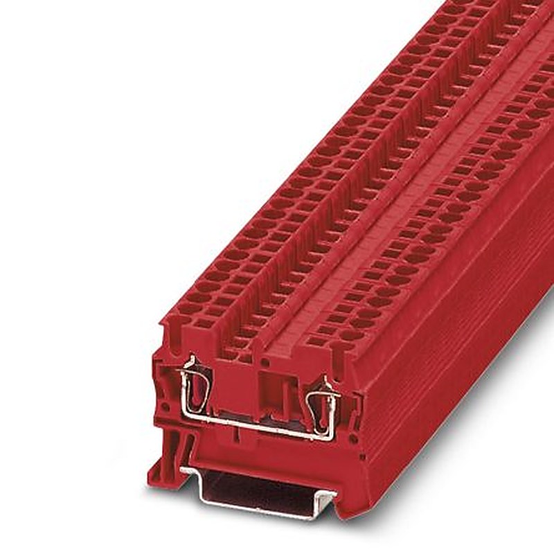 Phoenix Contact 3037096 ST 2.5 RD Series Feed Through Terminal Block Red, 2.5mm², 1-Level, Spring Cage