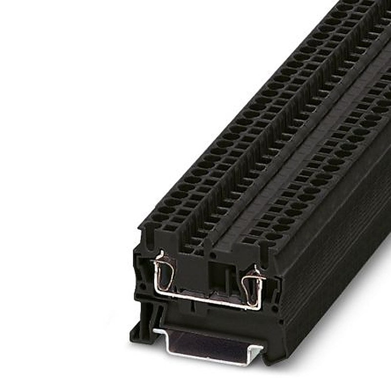 Phoenix Contact 3037122 ST 2.5 BK Series Feed Through Terminal Block Black, 2.5mm², 1-Level, Spring Cage