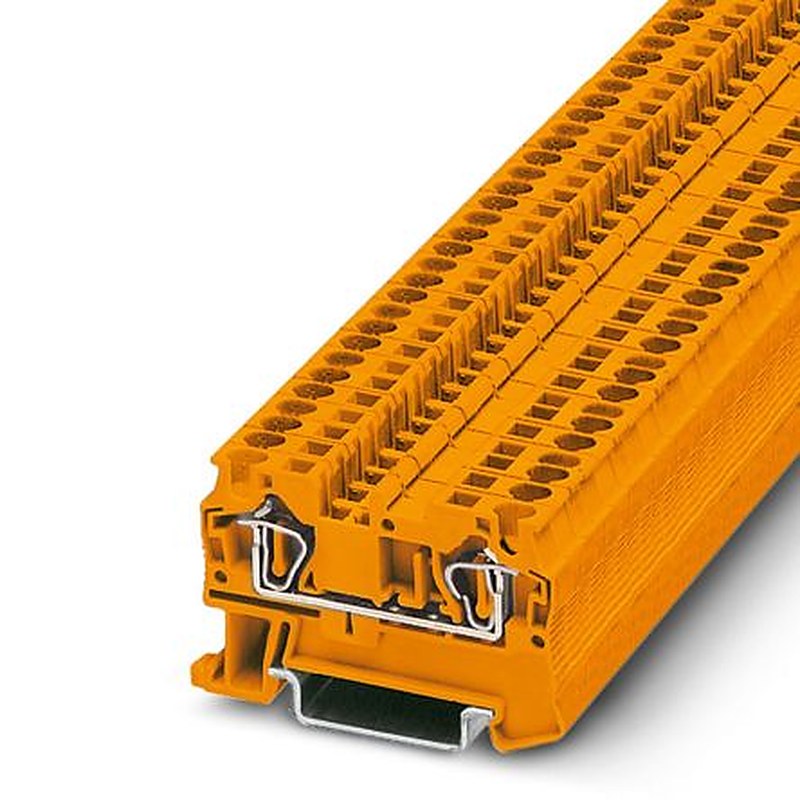 Phoenix Contact 3037135 ST 4 OG Series Feed Through Terminal Block Orange, 1-Level, Spring Cage
