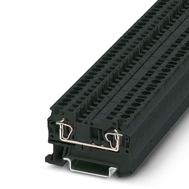 Phoenix Contact 3037180 ST 4 BK Series Feed Through Terminal Block Black, 4mm², 1-Level, Spring Cage