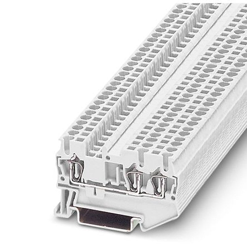 Phoenix Contact 3037339 ST 2.5-TWIN WH Series Feed Through Terminal Block White, 1-Level, Spring Cage