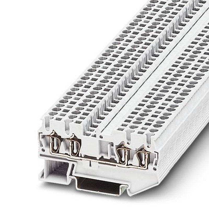 Phoenix Contact 3037449 ST 2.5-QUATTRO WH Series Feed Through Terminal Block White, 1-Level, Spring Clamp